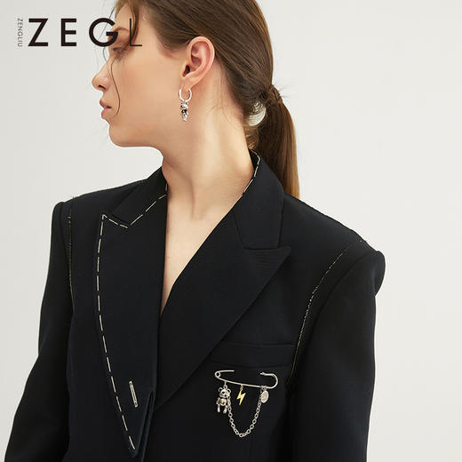 ZEGL设计师闪电小熊胸针女ins潮可爱日系个性百搭别针毛衣配饰品 商品图2