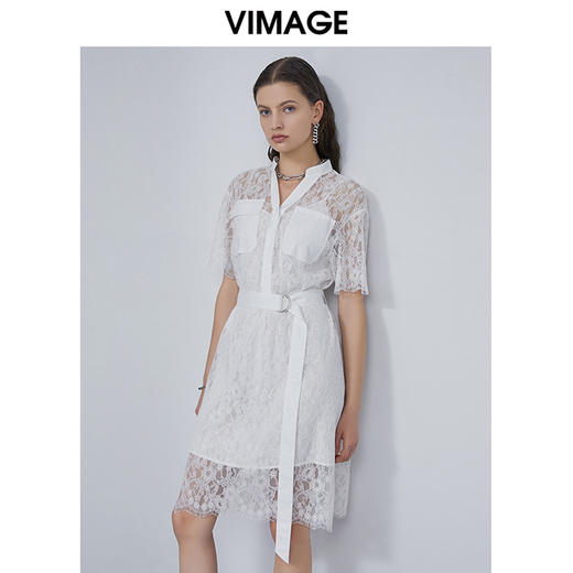 VIMAGE纬漫纪夏季新品显高显瘦镂空气质仙女裙中长款裙子连衣裙V1507136 商品图1