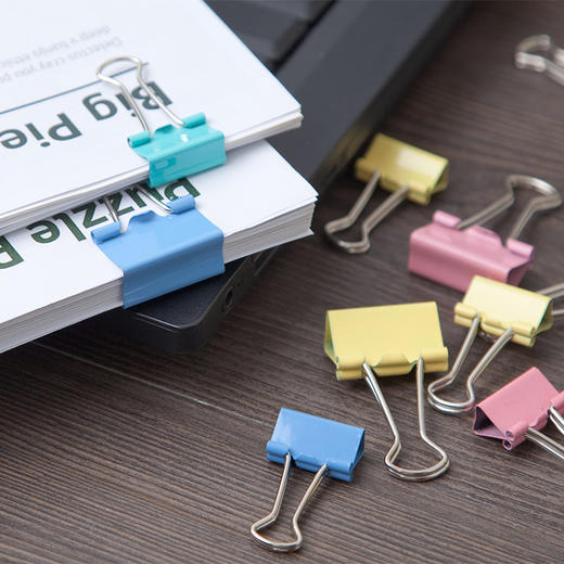 齐心彩色长尾票夹6#/15MM/B3636(60G个/筒) 商品图1