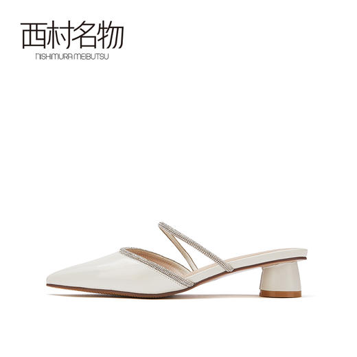 西村名物2021夏季新款包头女凉鞋粗跟后空夏天外穿单鞋百搭T21AH16491 商品图1