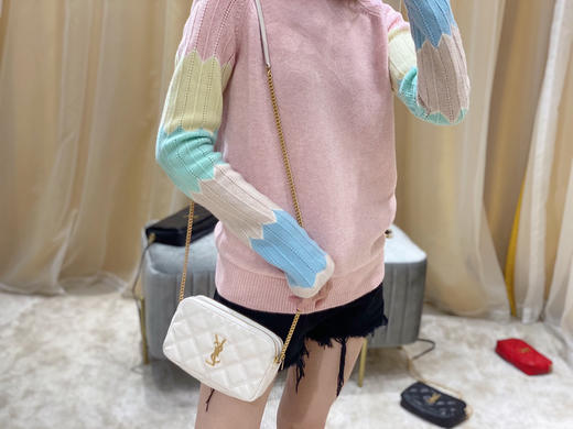 BECKY 菱形绗缝双拉链手拿链条包-白色 商品图3