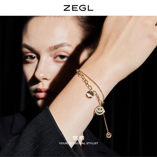 ZENGLIU高级感韩国笑脸手链女ins小众设计潮冷淡风复古网红手饰品 商品图2