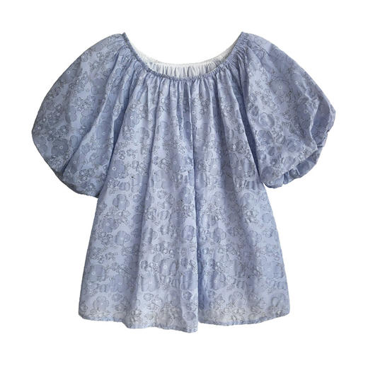 【别致设计感】一字肩泡泡袖 锁骨衬衫 清新可爱 小众娃娃衫 商品图6