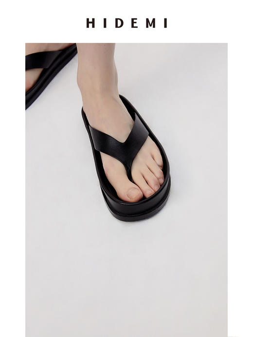 HIDEMI人字形简约厚底拖鞋 商品图8