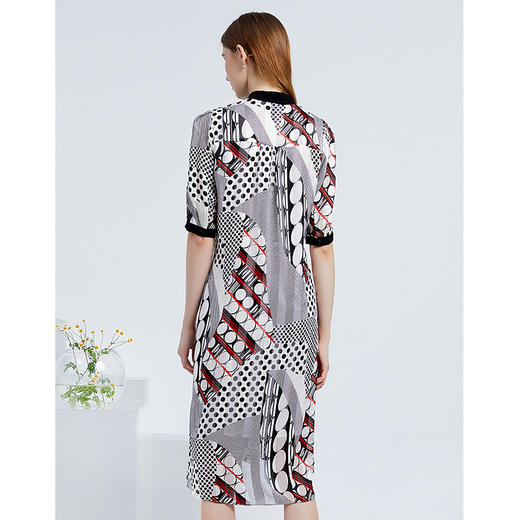 EITIE爱特爱夏季新款宽松显瘦轻薄舒适印花衬衫连衣裙女6207907 商品图3