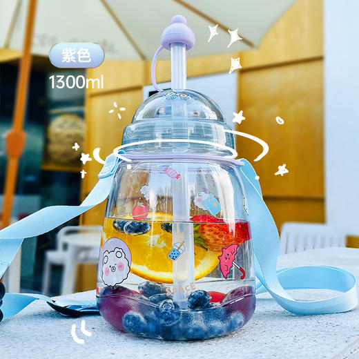 鲤集大大奶茶杯A42130网红吸管杯高颜值大容量水杯女儿童水壶夏季ins风 商品图1