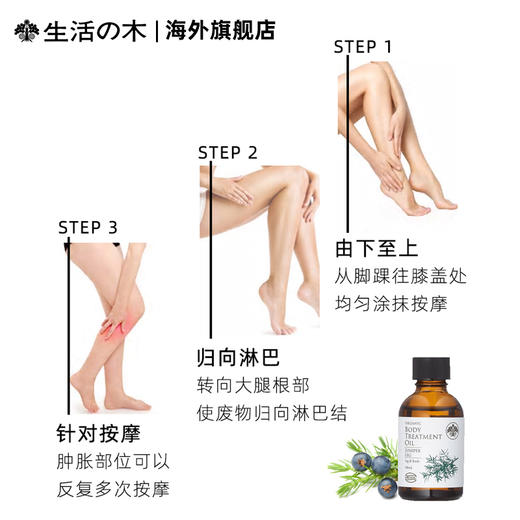 【日本生活之木】杜松植物精油腿部紧致消水肿精油按摩全身通经络身体刮痧油 商品图3