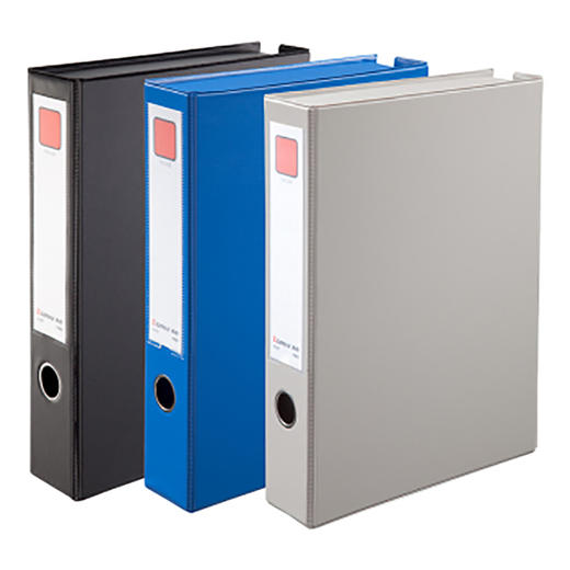 齐心 办公磁扣式PVC档案盒 A4 文件盒 办公档案盒 灰色 A1297 55mm 商品图0