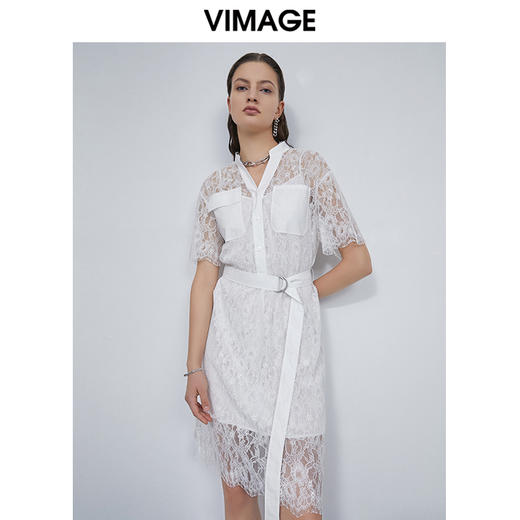 VIMAGE纬漫纪夏季新品显高显瘦镂空气质仙女裙中长款裙子连衣裙V1507136 商品图2