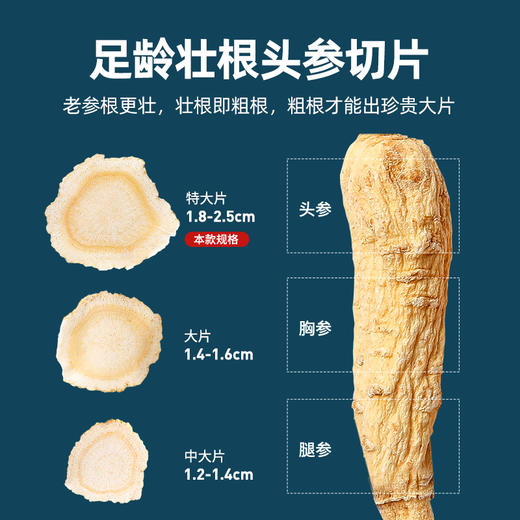 【杞里香长白山产西洋参切片200g】花旗参片含片泡茶水人参手选10%大片西洋参 大中选大1.8-2.5cm西洋参 商品图2