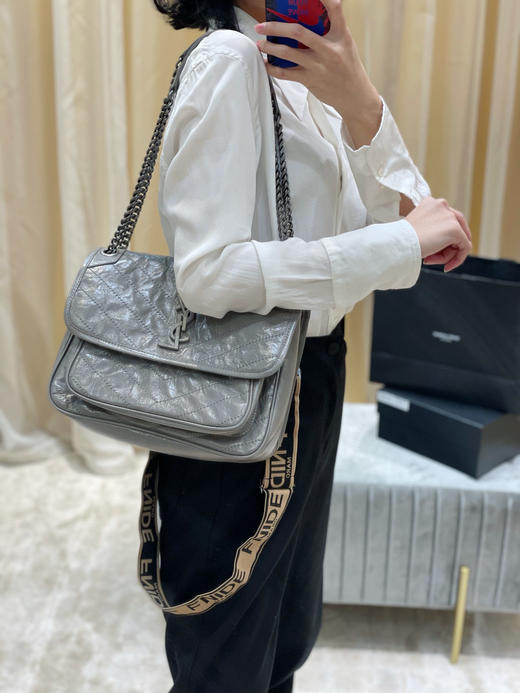 【原厂皮 NIKI】新版本（中号）-大象灰 商品图0