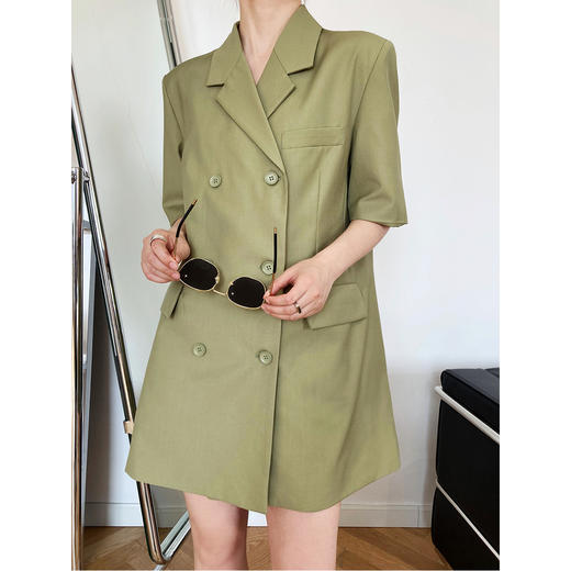 【法式设计感】帅气干练 双排扣西装连衣裙女  A字版型 拉长腿部线条，更显高挑 商品图0