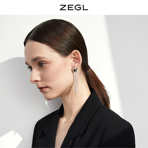 ZEGL设计师星星耳钉女流苏耳环长款气质925银针耳饰2021年新款潮 商品图2