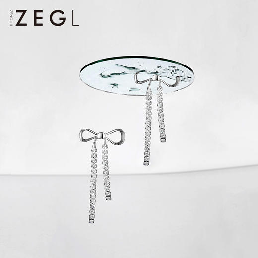 ZENGLIU高级感蝴蝶结耳钉女气质长款流苏耳环轻奢耳饰2021年新款 商品图1