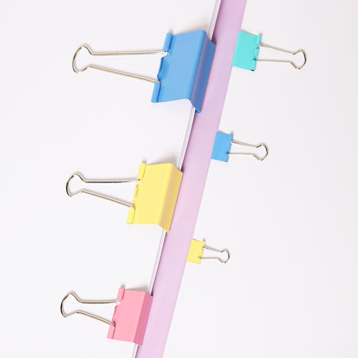 齐心彩色长尾票夹5#/19MM/B3635(40个/筒) 商品图1