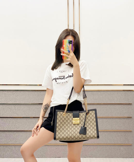 原厂正品皮#Padlock系列-黑色大号 商品图8