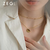 ZEGL双层叠戴项链女锁骨链金色硬币吊坠小众设计感毛衣颈链配饰品 商品缩略图4