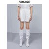 VIMAGE纬漫纪女夏季新款时尚通勤百搭洋气蕾丝显瘦短裤V1505119 商品缩略图0