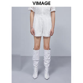 VIMAGE纬漫纪女夏季新款时尚通勤百搭洋气蕾丝显瘦短裤V1505119