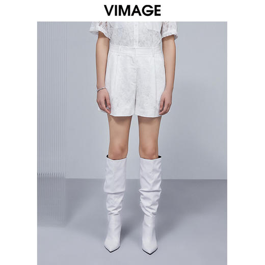 VIMAGE纬漫纪女夏季新款时尚通勤百搭洋气蕾丝显瘦短裤V1505119 商品图0