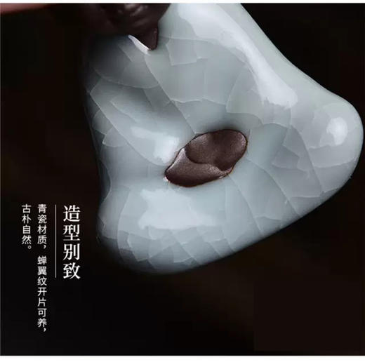 成艺品茶哥窑茶宠（青）可爱小和尚仿哥窑开片可养创意茶宠摆件 商品图3