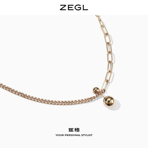 ZEGL圆珠卫衣项链女韩国百搭简约秋冬毛衣链长款2021年新款锁骨链 商品图4