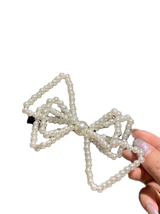 【蝴蝶结边夹子】简约ins头饰珍珠女团发夹后脑勺发饰时尚饰品 商品图4