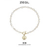 ZEGL巴洛克淡水珍珠项链女轻奢小众复古硬币人像吊坠短款锁骨颈链 商品缩略图0