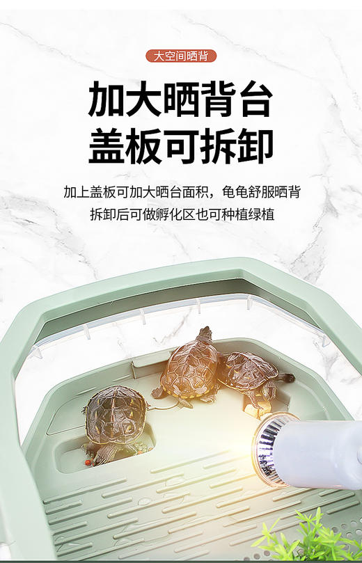 乌龟缸带晒台造景别墅饲养箱家用养殖巴西龟养大型专用生态缸龟箱 商品图4