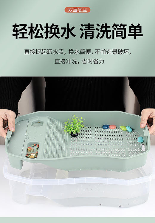 乌龟缸带晒台造景别墅饲养箱家用养殖巴西龟养大型专用生态缸龟箱 商品图1