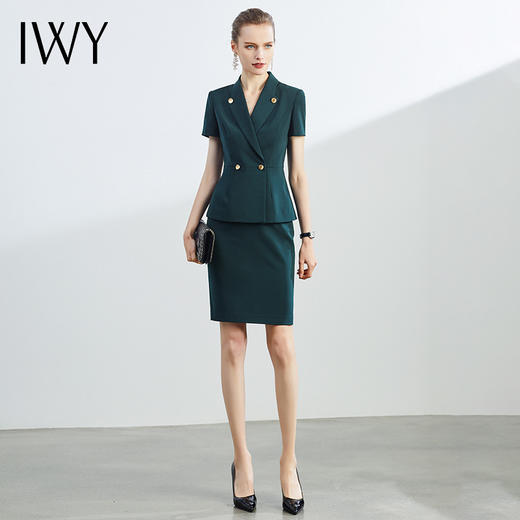 IWY/短袖小西服套装女气质女士西装OL正装高端职业套装
CS1161 商品图2