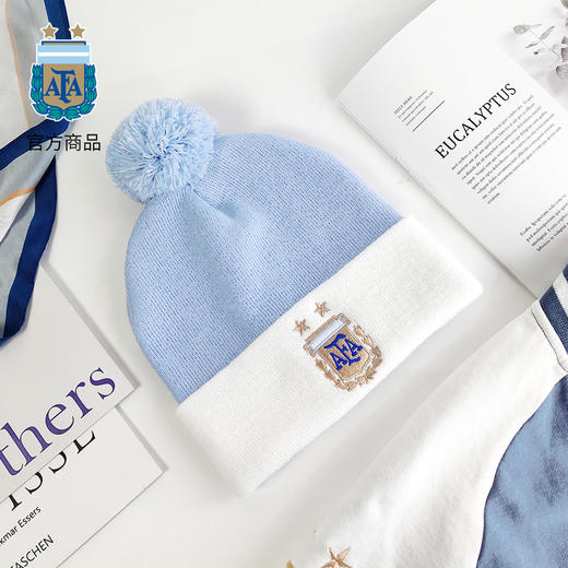 阿根廷国家队商品丨足球迷秋冬新款毛线帽加厚针织帽梅西蓝白周边 商品图1