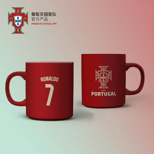 葡萄牙国家队官方商品 | 陶瓷马克杯 C罗B费球衣印号款纪念水杯子 商品图0