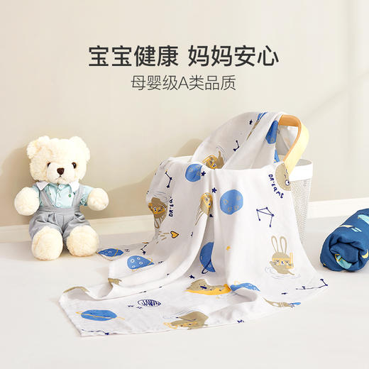 【分销】绘睡婴童竹棉纱布襁褓巾/纱布毯 商品图1