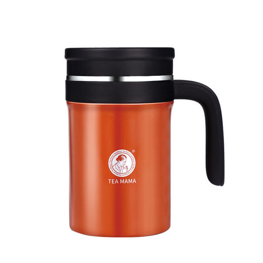 澜沧古茶茶妈妈智能焖泡杯橙色不锈钢内胆水杯500ml容量 商品图5