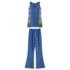 THE FABRIC UNION「海上梦旅」系列服装 套装:无袖V领上衣+印花微喇长裤 商品缩略图4