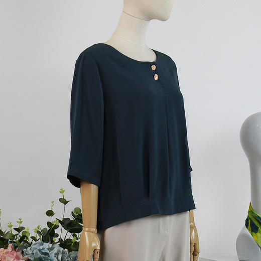 FOCALS女装夏季新款纯色圆领百搭通勤T恤上衣RGBN292G7 商品图1