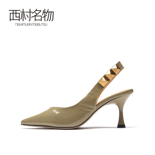 西村名物2021夏新款尖头凉鞋仙女风细跟女鞋包头后空高跟鞋15771 商品图2