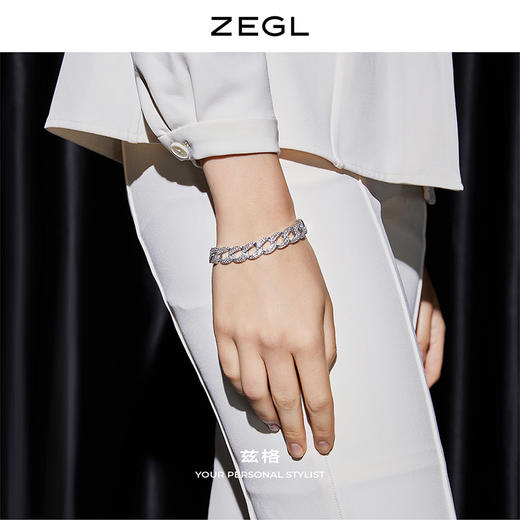 ZEGL欧美嘻哈甜酷手链女潮ins小众设计冷淡风古巴链个性气质手饰 商品图2