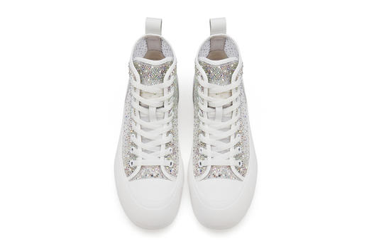 西村名物2021秋新款高帮街头球鞋运动板鞋网红国潮休闲鞋女X21DS43411 商品图3