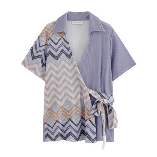 THE FABRIC UNION「海上梦旅」系列服装 印花针织衬衫 印花系带针织裹裙 商品图3