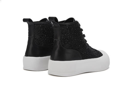 西村名物2021秋新款高帮街头球鞋运动板鞋网红国潮休闲鞋女X21DS43411 商品图1