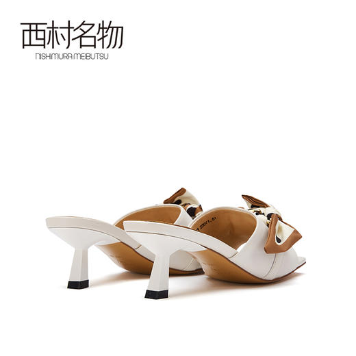 西村名物2021夏季新款拖鞋女外穿平底网红学生一字拖蝴蝶结 商品图3