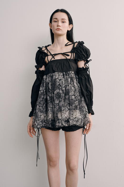 Deconstruct Long Sleeve Dress/silk 商品图1