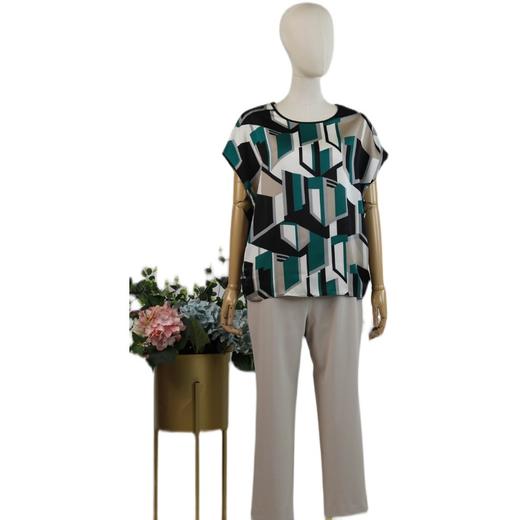 FOCALS女装夏季新款圆领短袖休闲印花T恤上衣20BN062GV 商品图4