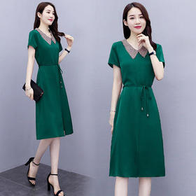 WZNH-CSGE208-1连衣裙时尚潮流舒适短袖2021年夏季中长款个性优雅