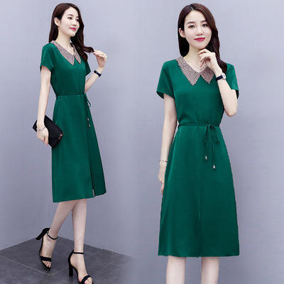 WZNH-CSGE208-1连衣裙时尚潮流舒适短袖2021年夏季中长款个性优雅 商品图0