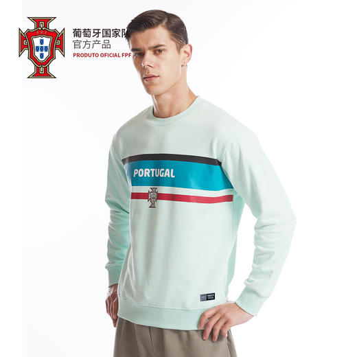 葡萄牙国家队官方商品 | 浅绿拼色圆领休闲内搭卫衣C罗球迷周边新 商品图1