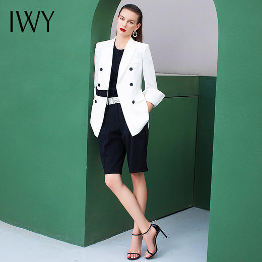 IWY/高端名媛白色双排扣西装女套装小西装外套女韩版休闲
212060C1 商品图2