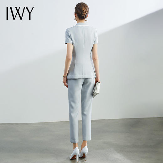 IWY/蓝色高端职业套装女时尚气质休闲短袖西装正装通勤工作西服
CP1167 商品图3